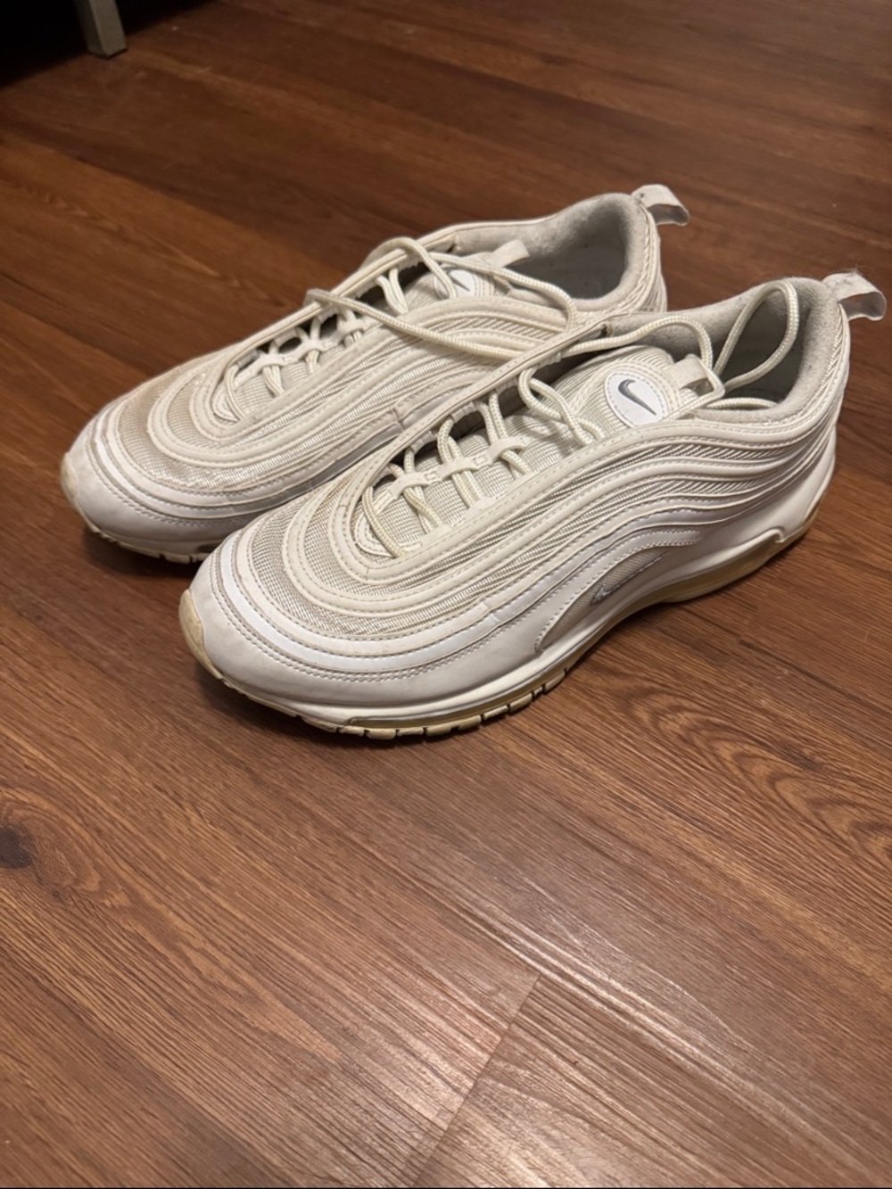 Nike Cream/Tan Wave-Textured Running Sneakers